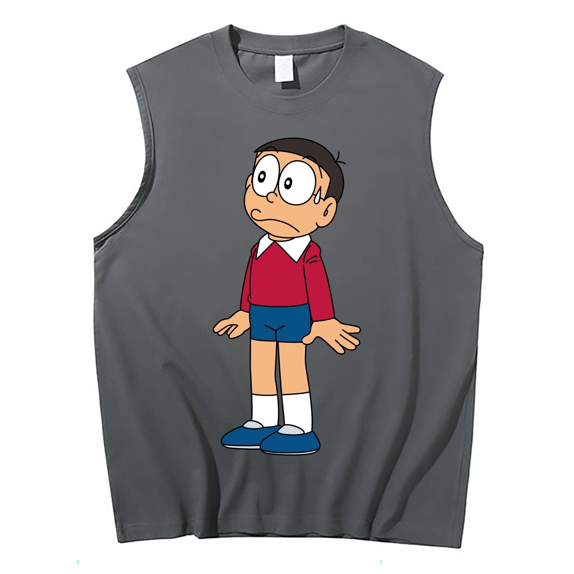 （画像用） ドラえもん 野比 のび太 Doraemon Nobita Nobi コットン100％タンクトップ（フロントプリント）